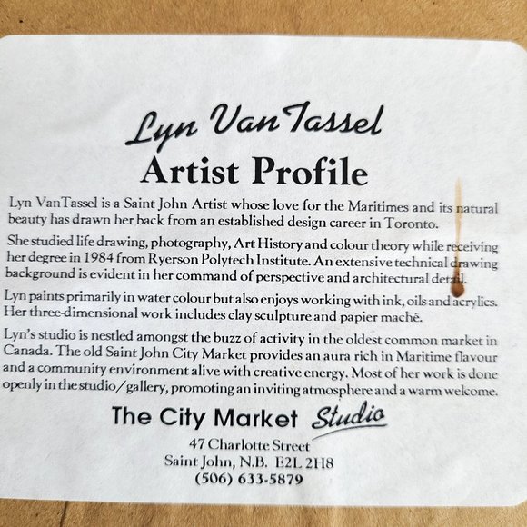 Lynn Van Tassel framed original art work. Canadian art. - Picture 7 of 7